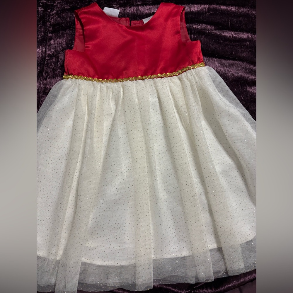 Elegant Red and White Kids Formal Dress